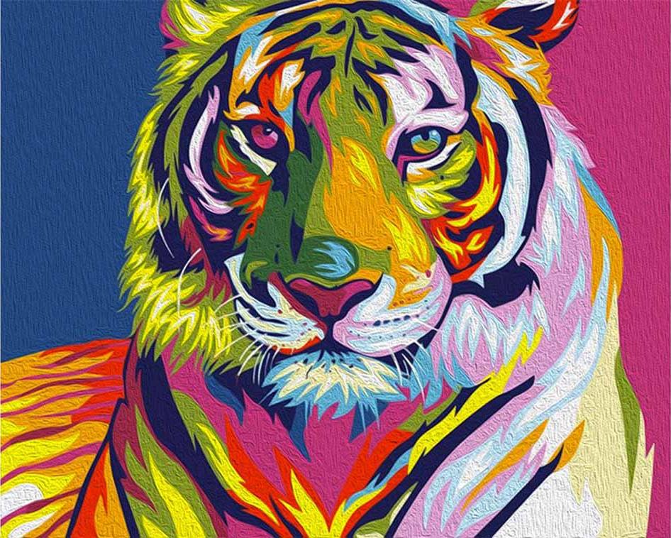 

Картина по номерам Артвентура Радужный тигр, 40x50 см, Артвентура Радужный тигр