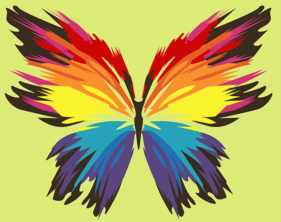 фото Картина по номерам артвентура бабочка-многоцветница, 16,5x13 см