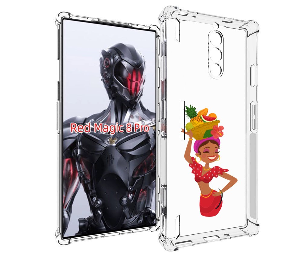 Чехол MyPads девушка-мулатка для ZTE Nubia Red Magic 8 Pro / Red Magic 8 Pro Plus