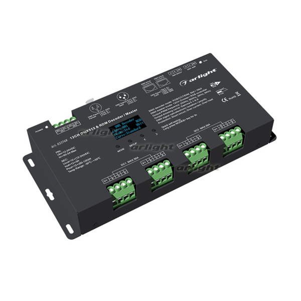 

Arlight Декодер SMART-DMX-SUF (12-24V, 12x5A, XLR3, RJ45), Декодер SMART-DMX-SUF (12-24V, 12x5A, XLR3, RJ45)