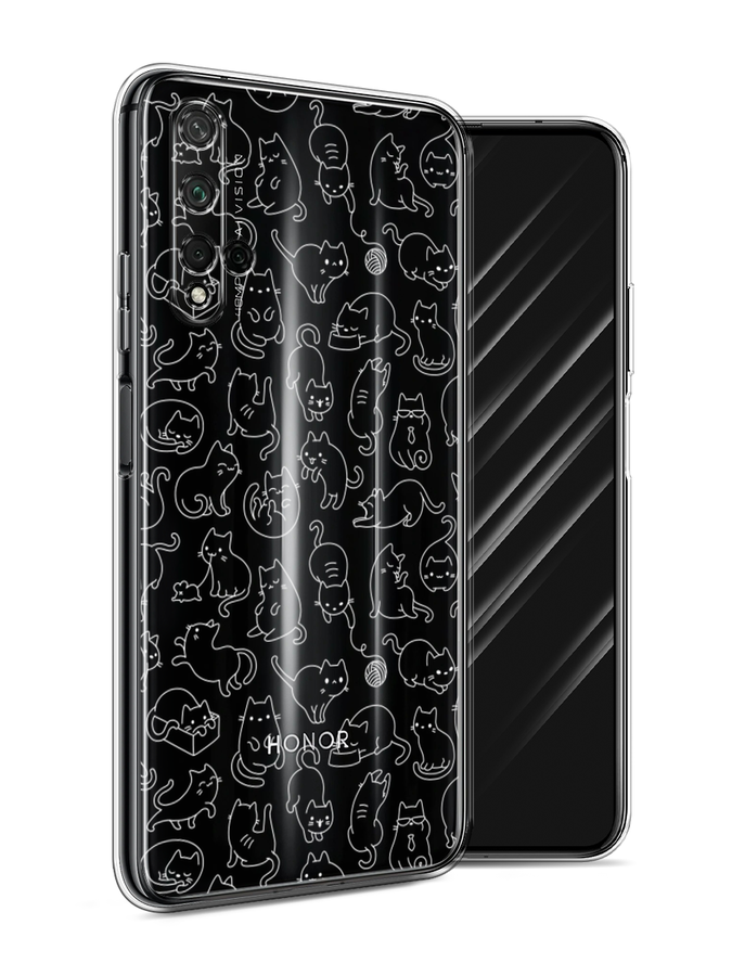 

Чехол Awog на Honor 20 "Шкодливые котики", Черный;белый;серый, 69550-2