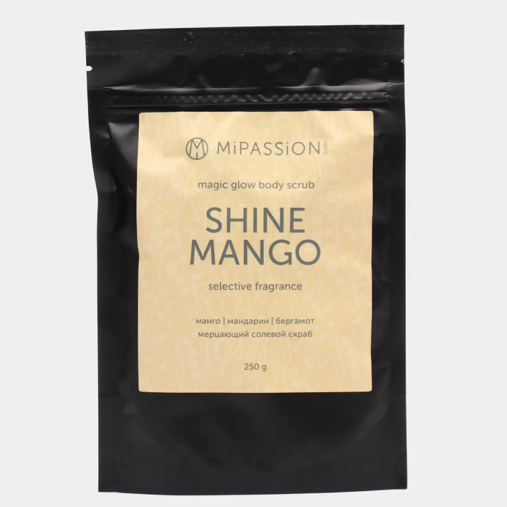 Скраб для тела Mipassioncorp Shine Mango мерцающий, 250 г скраб шиммер для тела epsom pro mango passion scrub 380 г