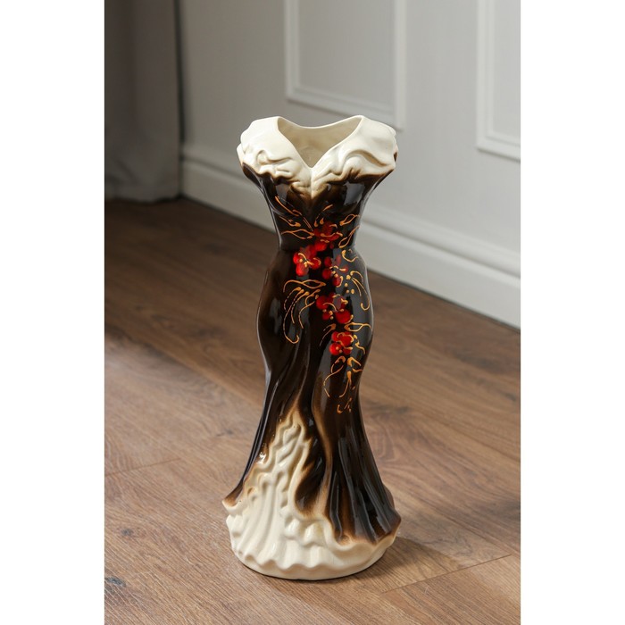 фото Ваза керамическая платье, напольная, цветы, 45 см, микс nobrand