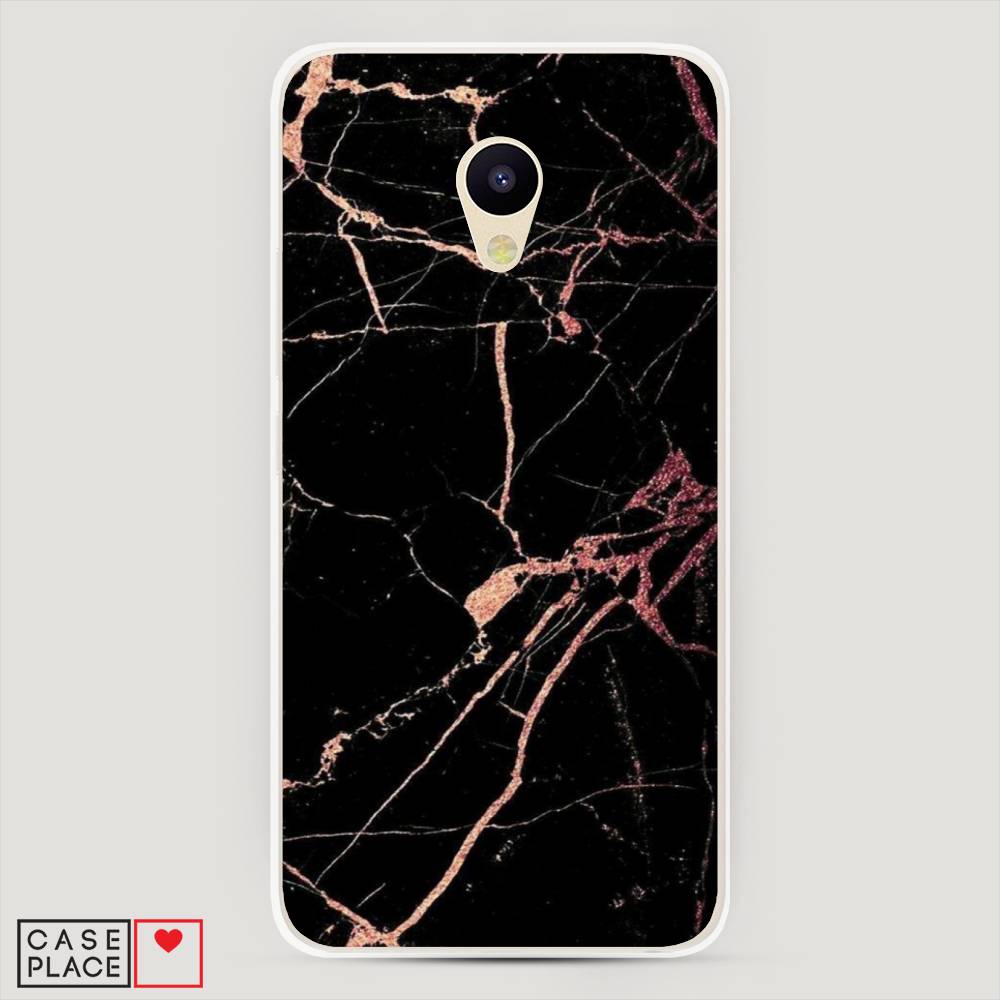 

Чехол Awog на Meizu M5 "Мрамор розовое золото", Черный;розовый, 70750-3