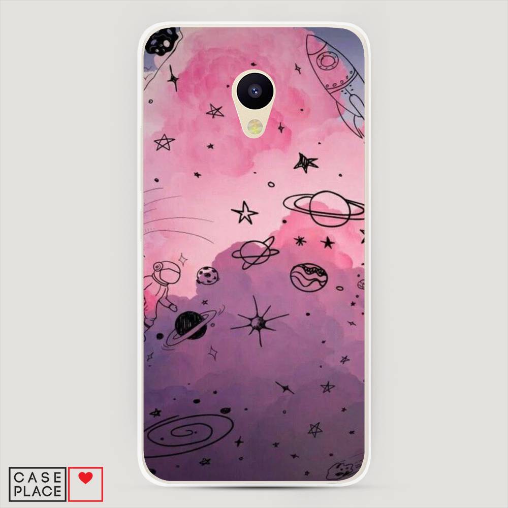 

Чехол Awog на Meizu M5 "Радуга планет 3", Черный;розовый, 70750-4