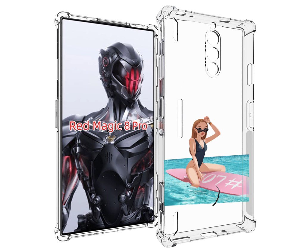 

Чехол MyPads девушка-на-серфе женский для ZTE Nubia Red Magic 8 Pro / Red Magic 8 Pro Plus, Tocco