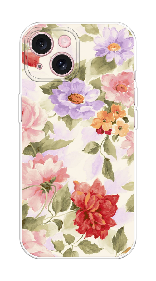 

Чехол Homey на Apple iPhone 15 "Акварельные пионы", Розовый;бежевый, 15550-1