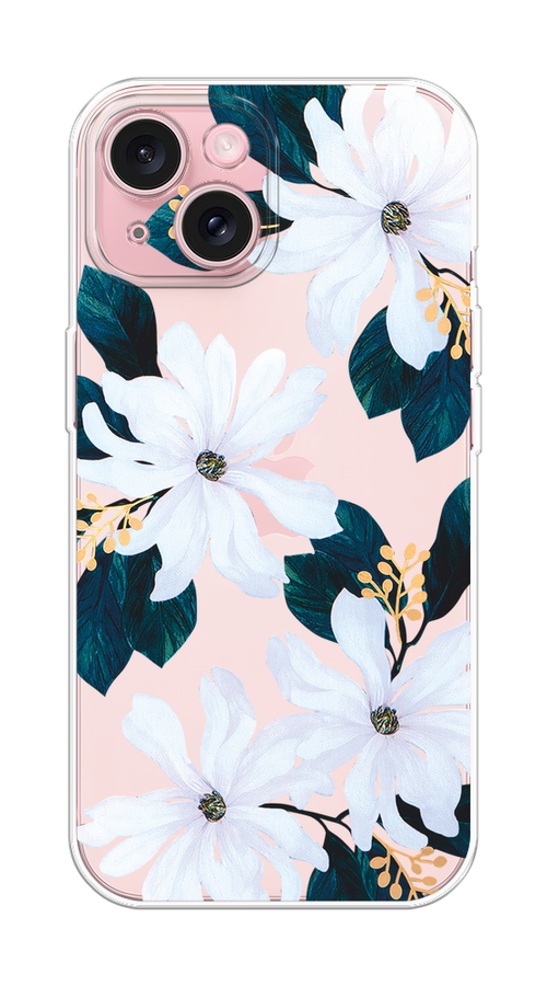 

Чехол Homey на Apple iPhone 15 "Delilah Flower", Зеленый;белый, 15550-1