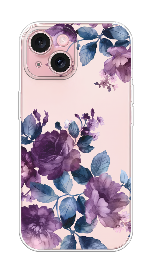 

Чехол Homey на Apple iPhone 15 "Purple Blossoms", Синий;фиолетовый, 15550-1