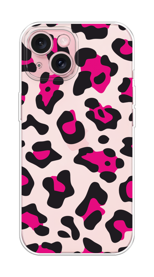 

Чехол Homey на Apple iPhone 15 "Pink cow spots", Черный;розовый, 15550-1
