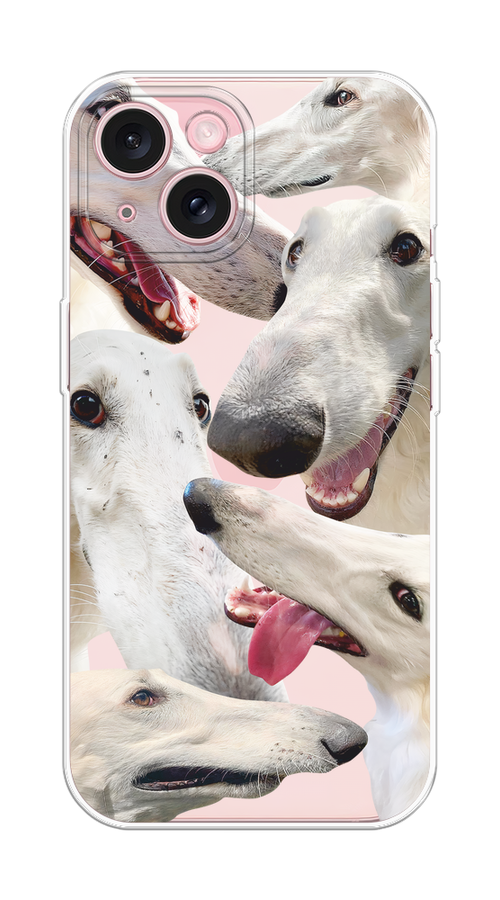 

Чехол Homey на Apple iPhone 15 "Собака с длинным носом", Белый;бежевый;розовый, 15550-1