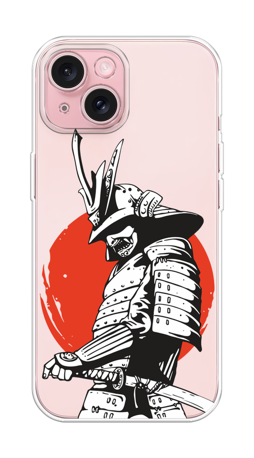 

Чехол Homey на Apple iPhone 15 "Самурай с катаной", Черный;красный;белый, 15550-1