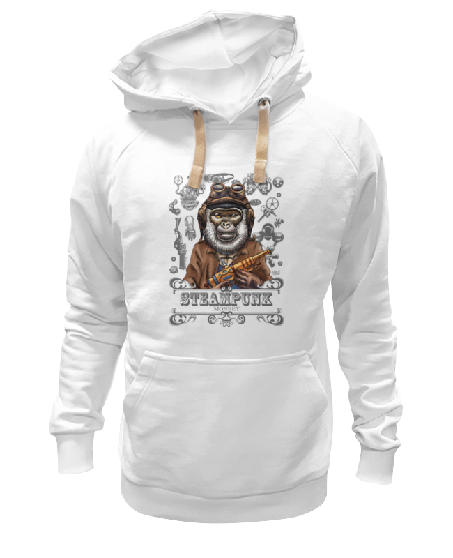 

Толстовка унисекс Printio Steampunk monkey белая 3XL, Steampunk monkey