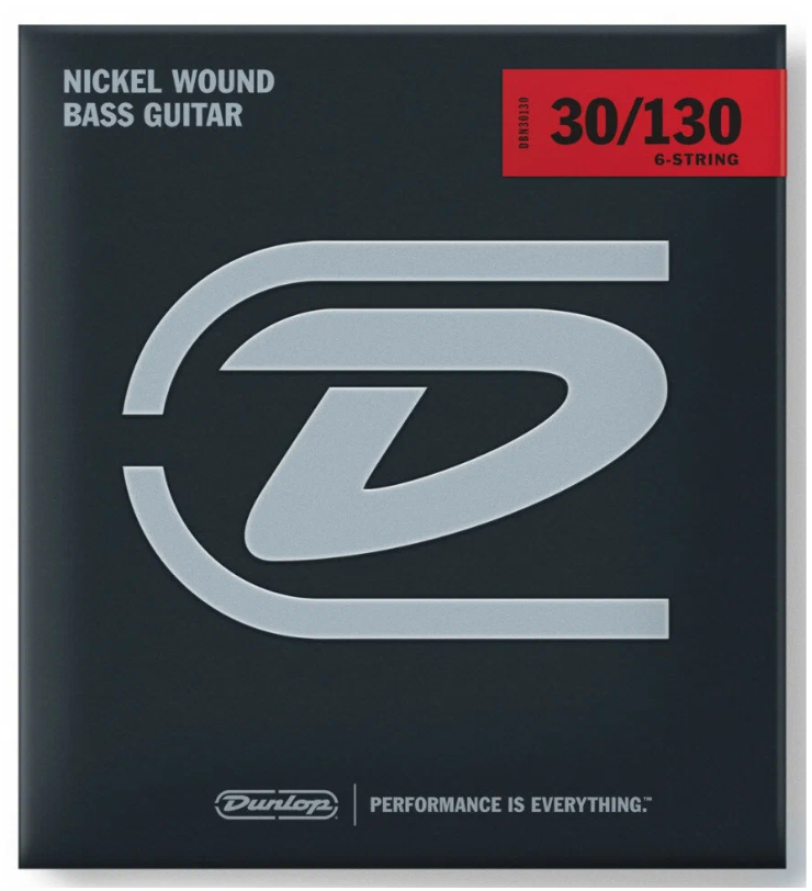 фото Dunlop dbn nickel plated steel bass 30-130 6 strings струны для 6-струнной бас-гитары