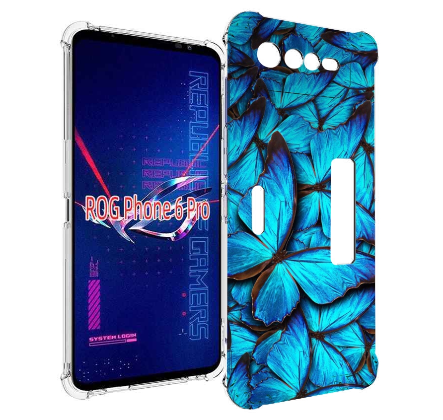 

Чехол MyPads бирюзовые бабочки для Asus ROG Phone 6 Pro, Прозрачный, Tocco