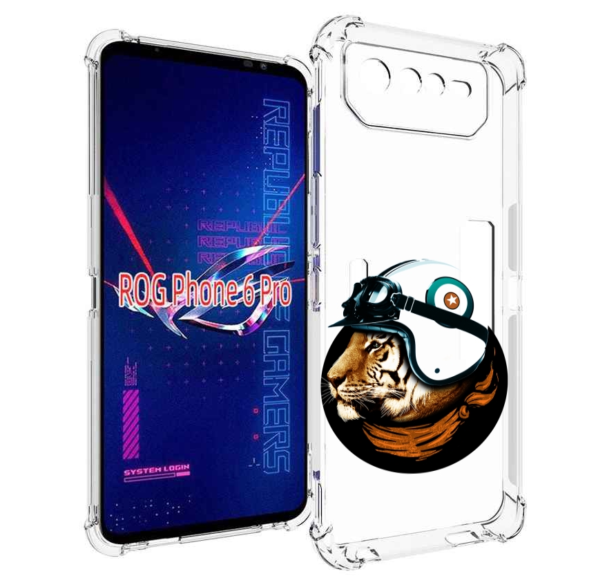 Чехол MyPads Тигр в шлеме для Asus ROG Phone 6 Pro