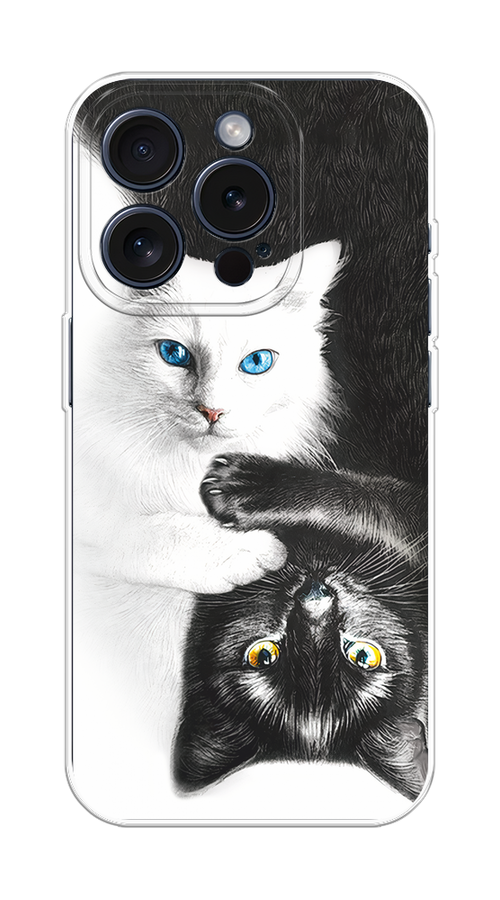 

Чехол Homey на Apple iPhone 15 Pro "Коты Инь-Янь", Черный;белый;голубой, 15750-1