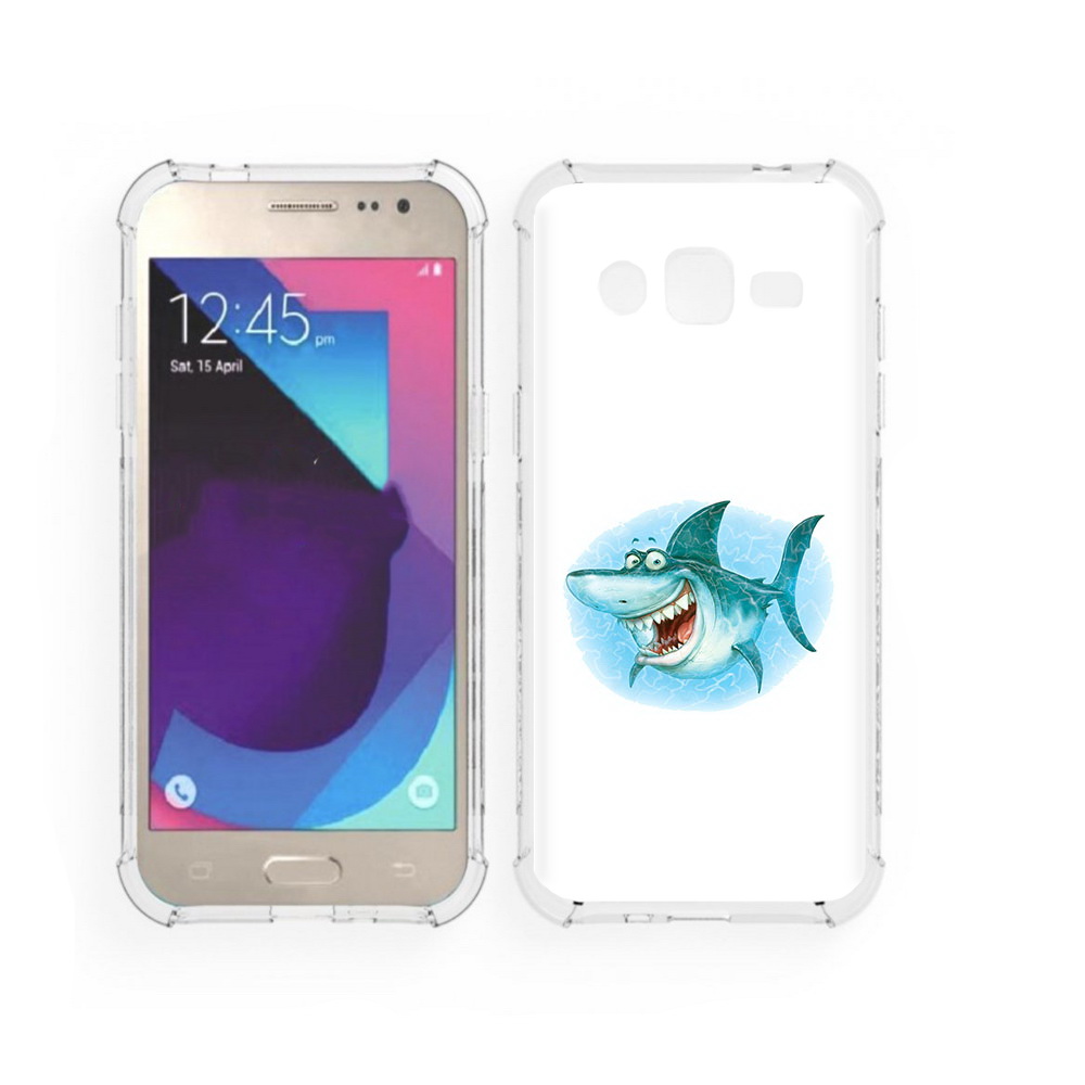 

Чехол MyPads Tocco для Samsung Galaxy J2 веселая акула (PT226924.572.261), Прозрачный, Tocco