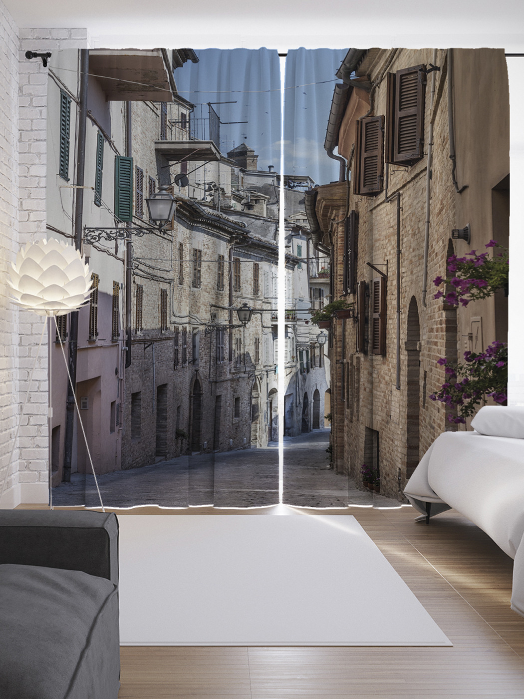 

Шторы с фотопечатью "Неординарная улица" из сатена, 290х265 см