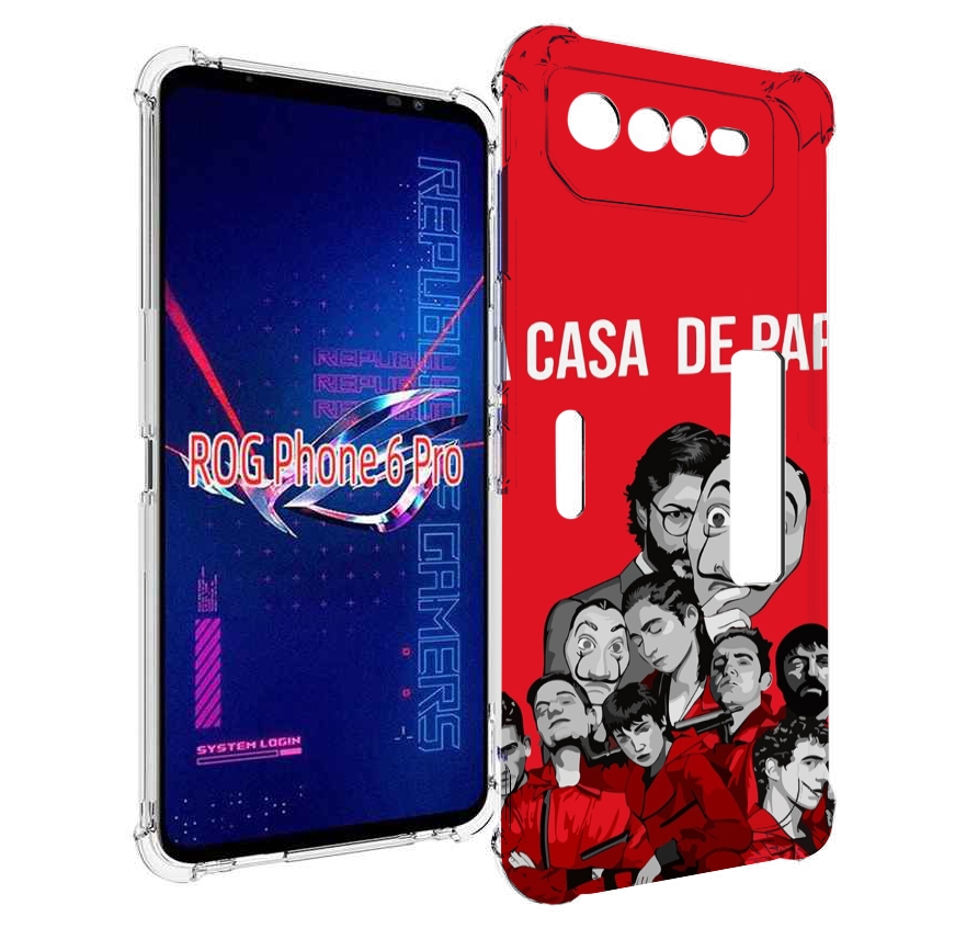 

Чехол MyPads бумажный-дом-команда для Asus ROG Phone 6 Pro, Прозрачный, Tocco