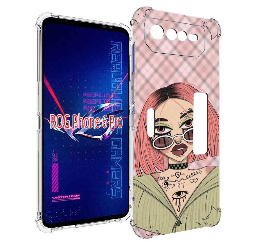 

Чехол MyPads бунтарка-девочка для Asus ROG Phone 6 Pro, Прозрачный, Tocco