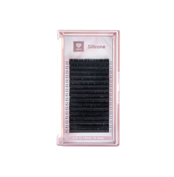 

Ресницы Lovely Silicone 16 линий L+ 0.10 12 мм, Черный, 4627201822567