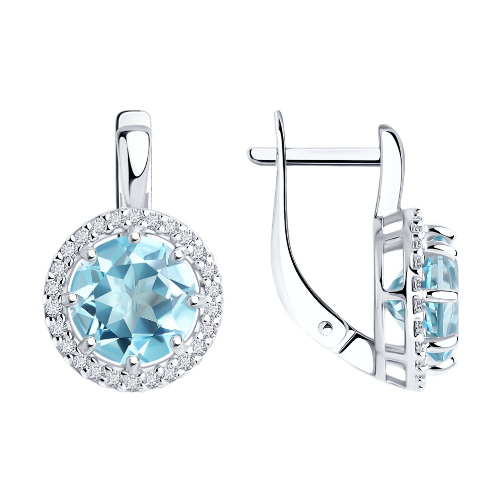 

Серьги из серебра Diamant 94-320-02052-1, фианит/топаз, 94-320-02052-1