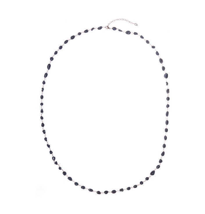 

Сотуар из бижутерного сплава 90 см Moon Paris Mo-22.10-076, жемчуг/обсидиан, Mo-22.10-076