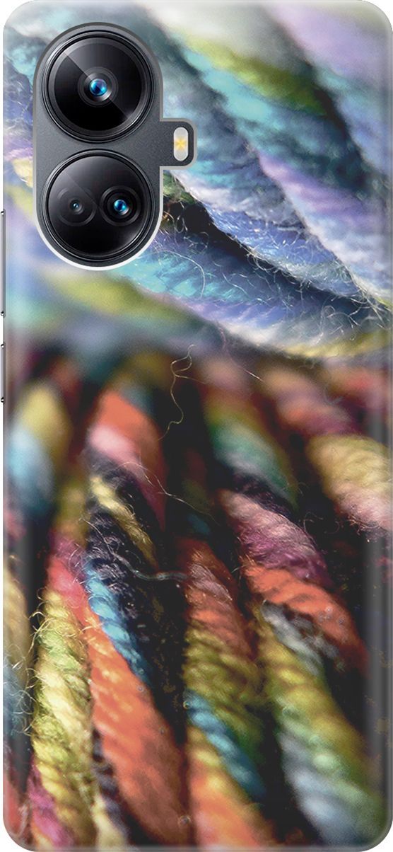 

Силиконовый чехол на Realme 10 Pro+ с принтом "Пряжа", Розовый;синий, 158635
