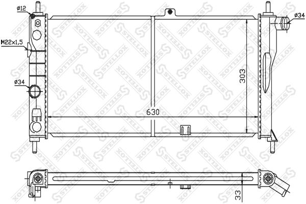 

10-25101-Sx_Радиатор Системы Охлаждения Opel Kadett 1.6/1.8/I 84>