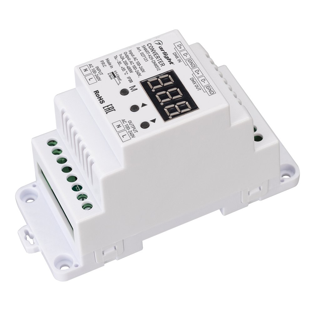 

Arlight Конвертер SMART-K29-DMX512 (230V, 1x2A, TRIAC, DIN), Конвертер SMART-K29-DMX512 (230V, 1x2A, TRIAC, DIN)