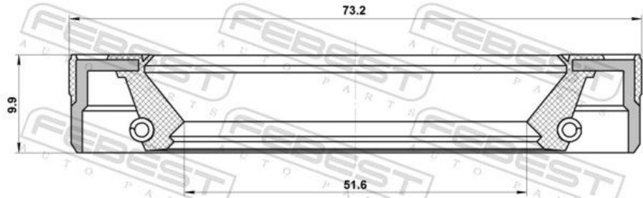 

САЛЬНИК СТУПИЧНЫЙ ПЕРЕДНИЙ 51.6X73.2X9.9X9.9