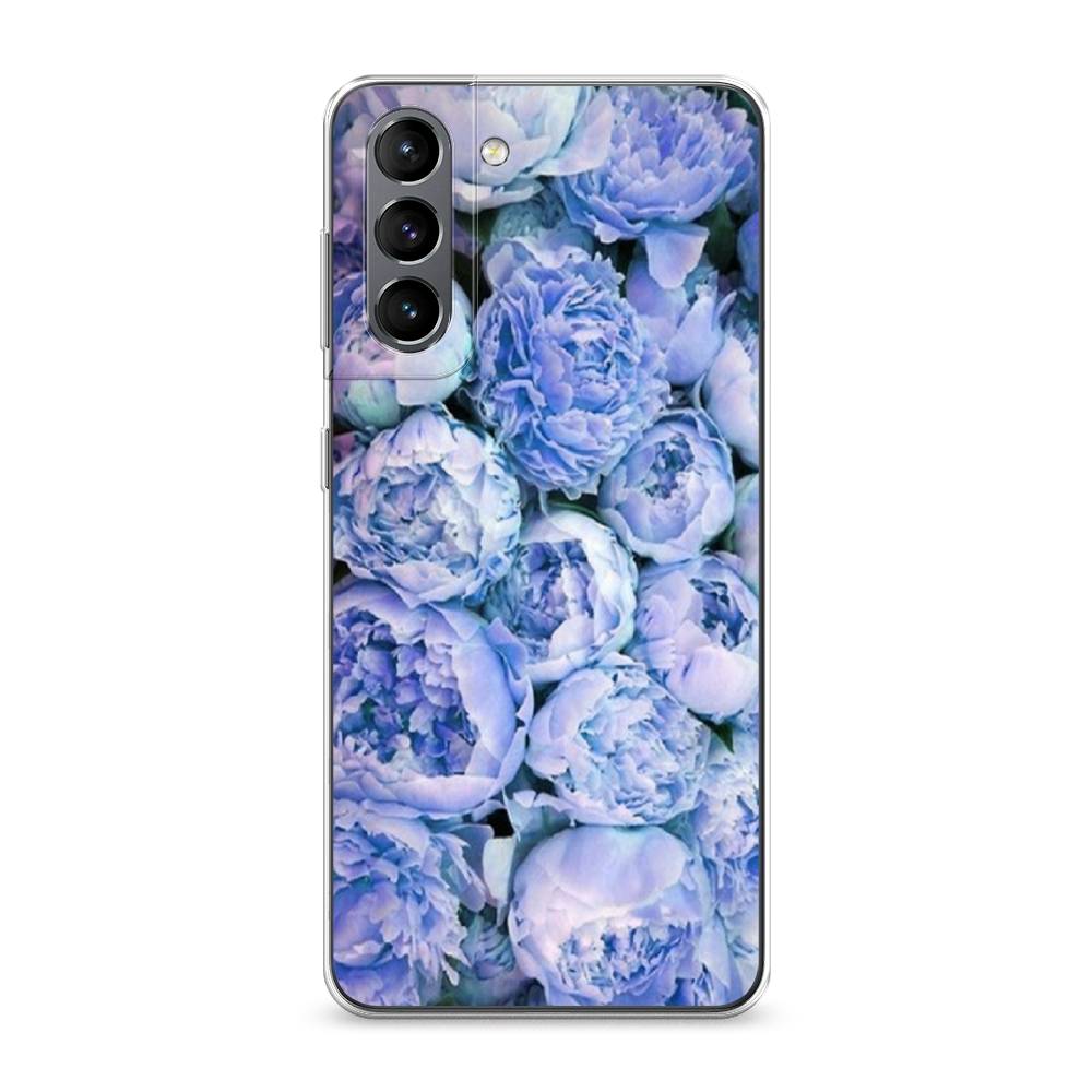 

Чехол Awog на Samsung Galaxy S21 / Самсунг S21 "Пионы голубые", Голубой, 2101850-8