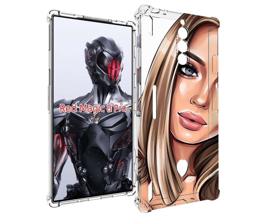 Чехол MyPads девушка-с-каре женский для ZTE Nubia Red Magic 8 Pro / Red Magic 8 Pro Plus