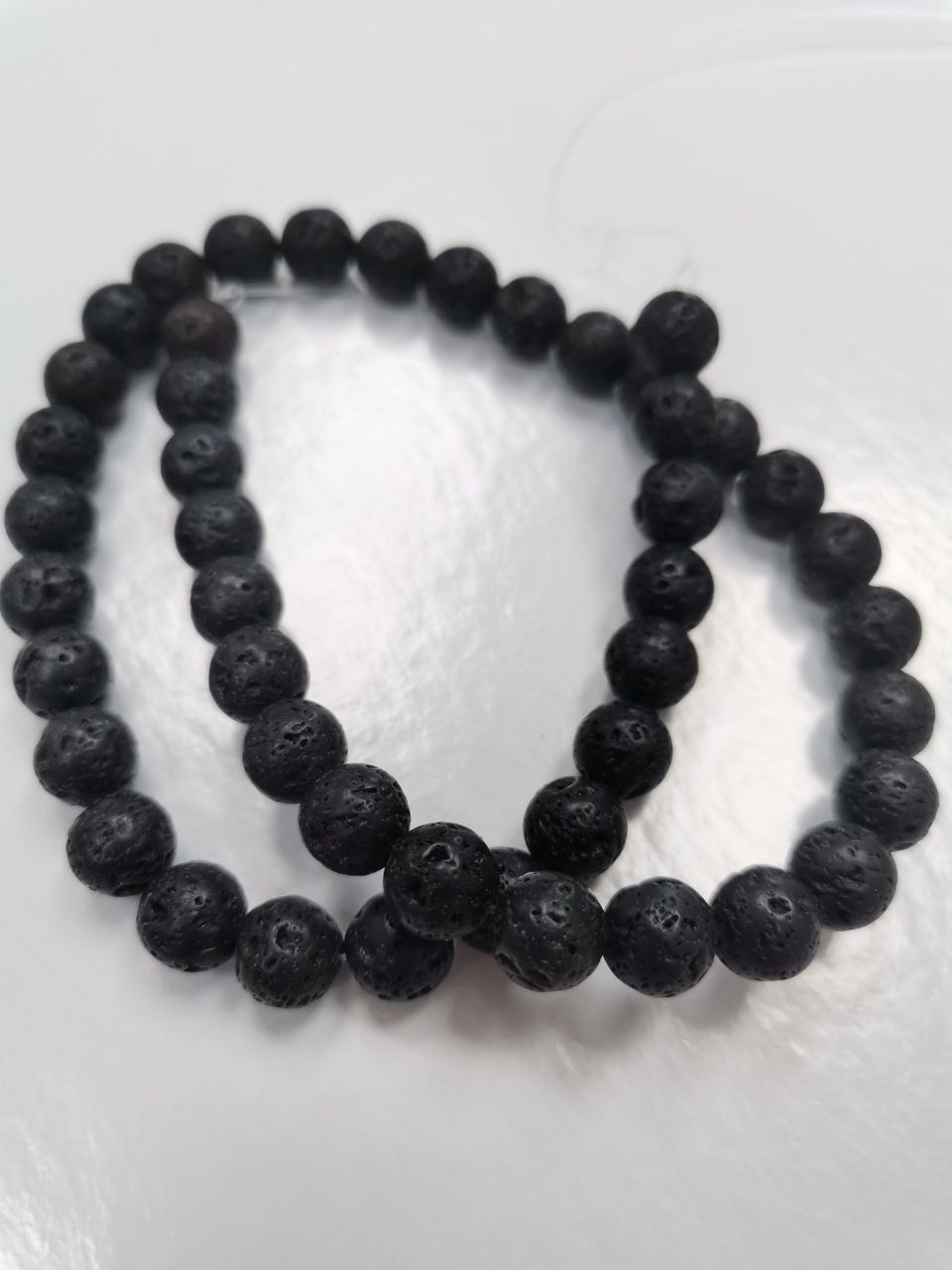 

Бусины Лава шарик 8 мм, 39см, 46 бусин,50 гр, Черный, beads23