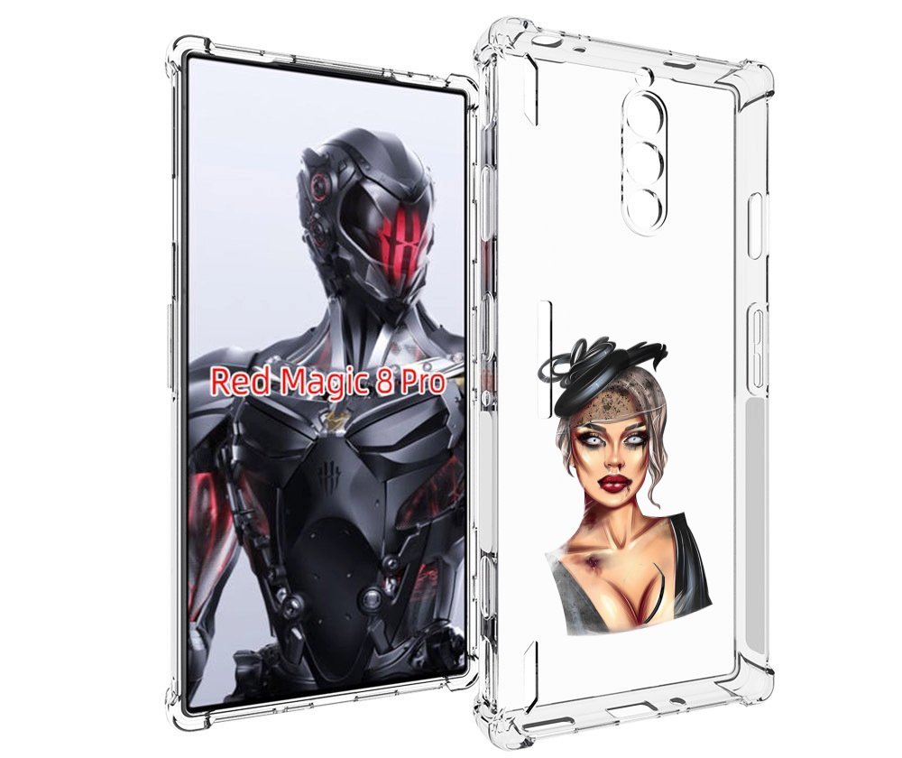 Чехол MyPads девушка-с-линзами для ZTE Nubia Red Magic 8 Pro / Red Magic 8 Pro Plus