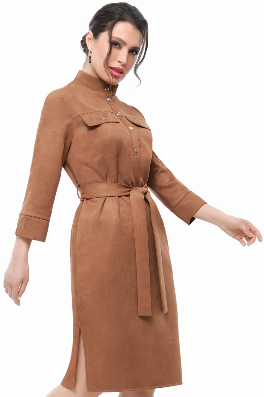 Платье женское DSTrend Новый образ коричневое 46 RU