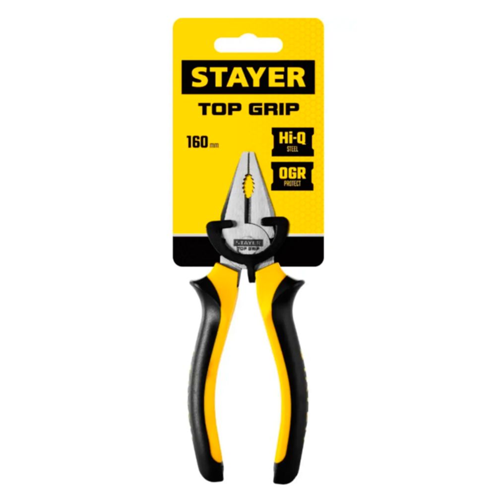 Плоскогубцы комбинированные STAYER 111416 TOPGrip 2205-1-16 160 мм краги stayer термостойкие для сварки и тяжелых механических работ длина 400мм 11331 xl z01