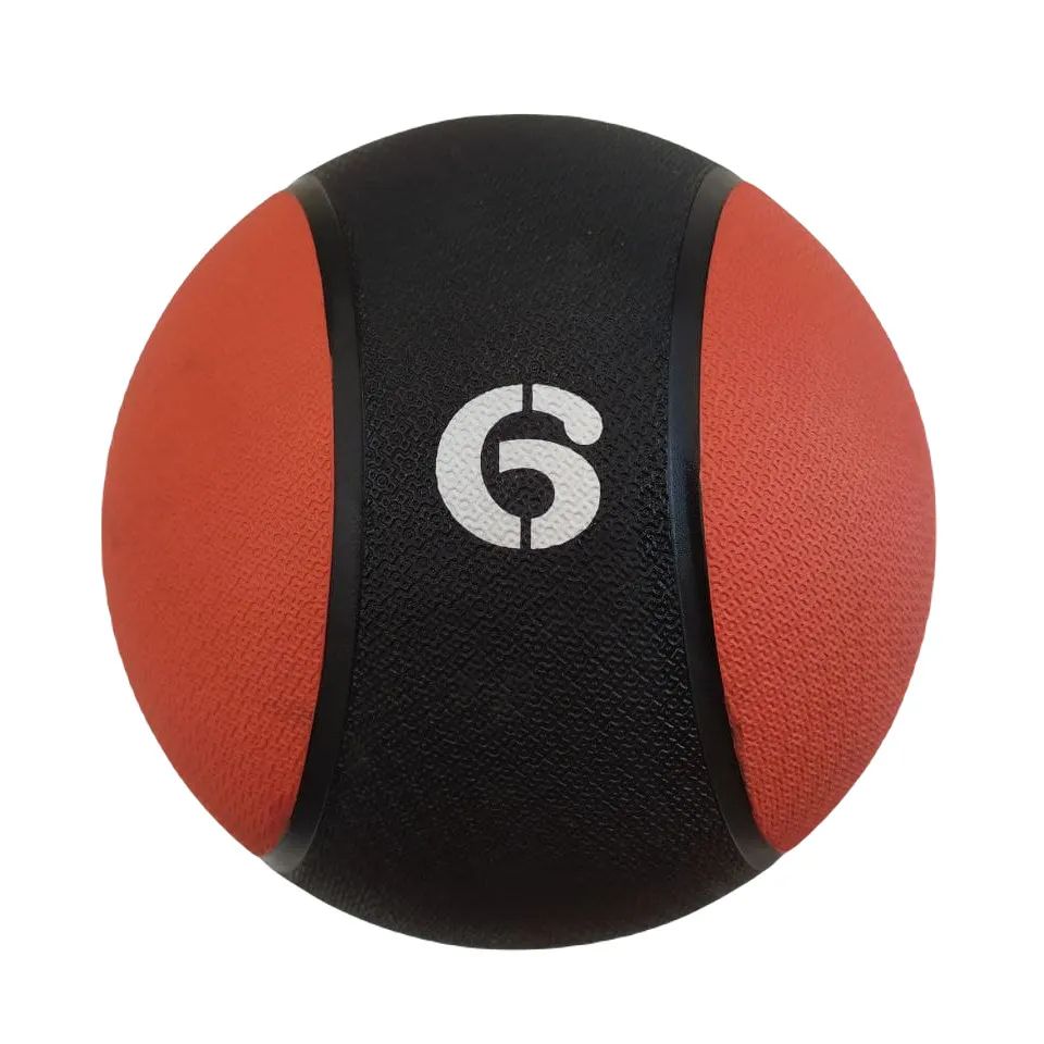 Медицинский резиновый мяч медбол для фитнеса RED SKILL 6 кг