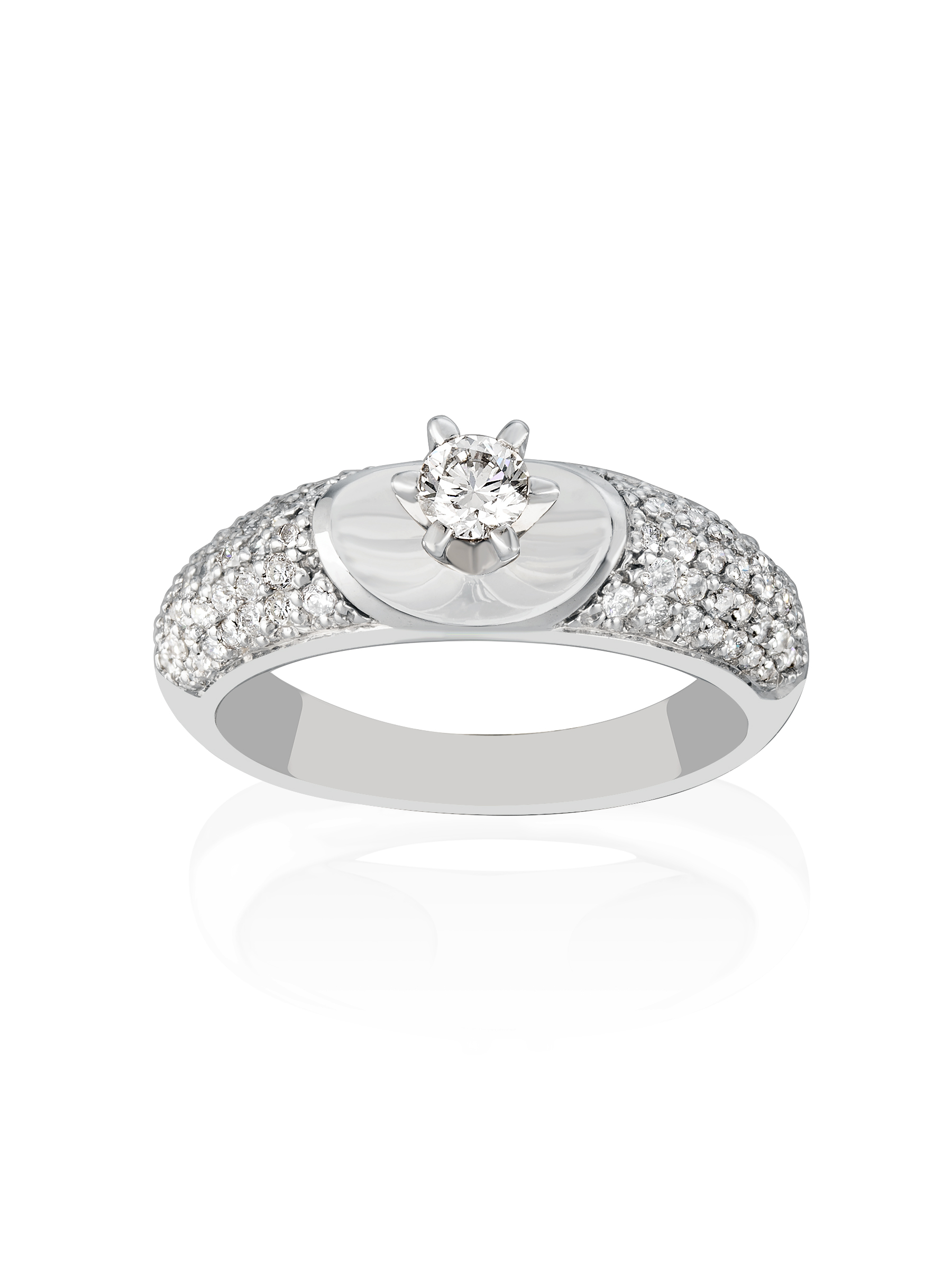 Кольцо обручальное из золота р.16 Gatamova 09к15601_025, бриллиант