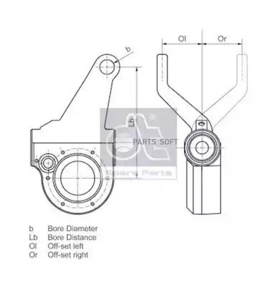 Рычаг Тормоза Регулировочный Scania Задний Правый Dt DT Spare Parts 118619