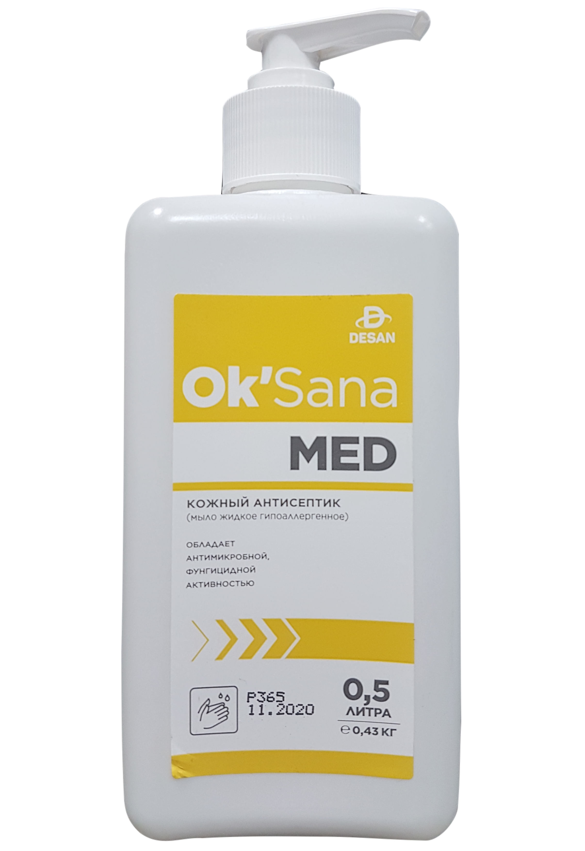 Купить Дезинфицирующее жидкое мыло OK'Sana Med (ОК'Сана Мед) 500 мл. с дозатором, ДЕСАН