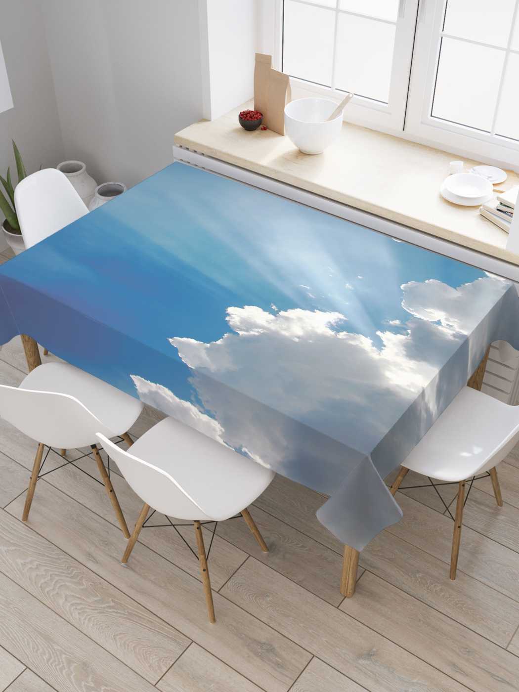 

Скатерть прямоугольная JoyArty "Чарующий вид" из оксфорда, 180x145 см, Голубой, Чарующий вид