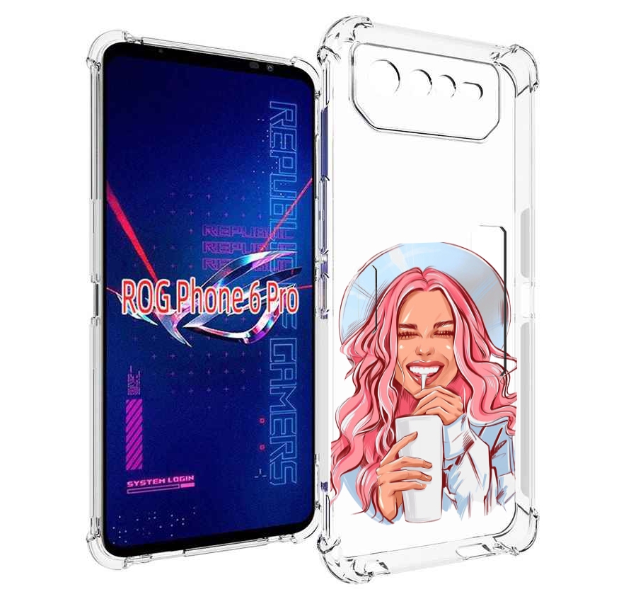 

Чехол MyPads веселая-девушка-модель женский для Asus ROG Phone 6 Pro, Прозрачный, Tocco