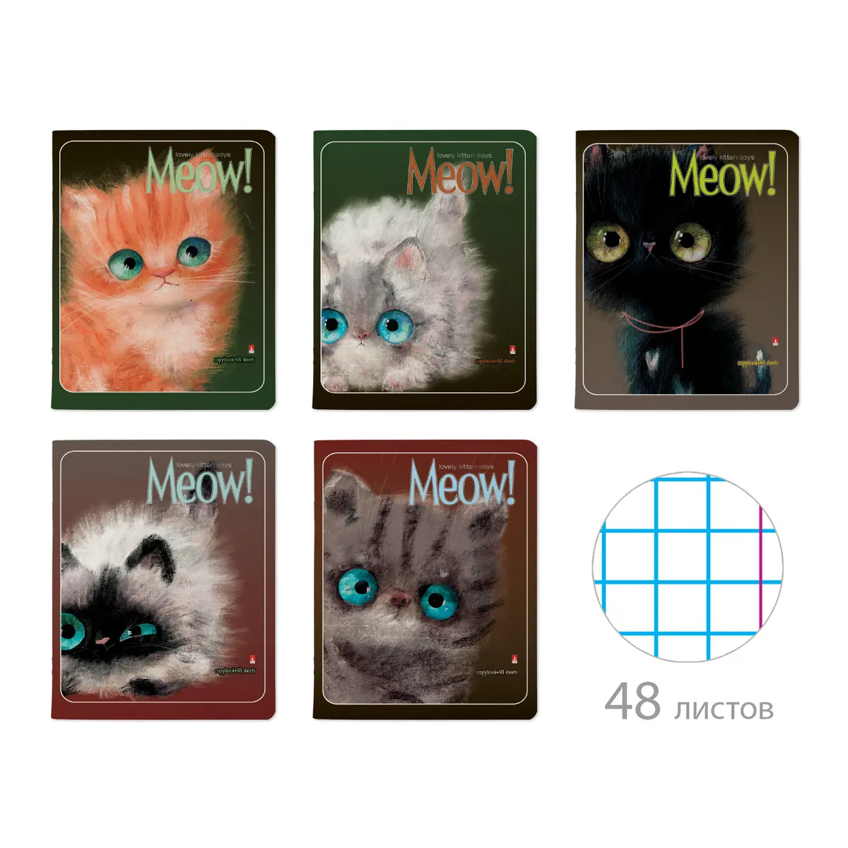 

Тетради общие Альт Kitty life А5 48 листов, клетка 5 шт