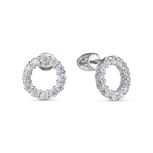 

Серьги из белого золота ЯХОНТ Золотой 2720718, фианит, 2720718