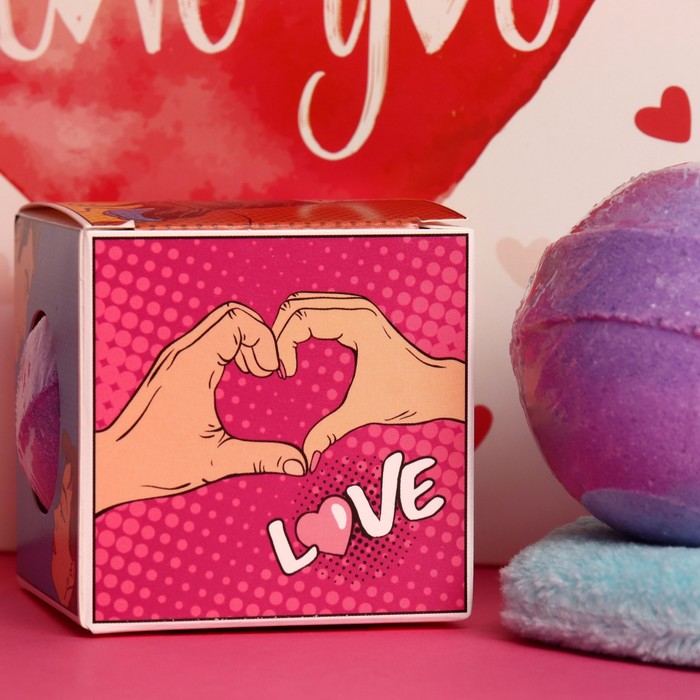 

Бомбочка для ванн "Love you", 120 г, Розовый