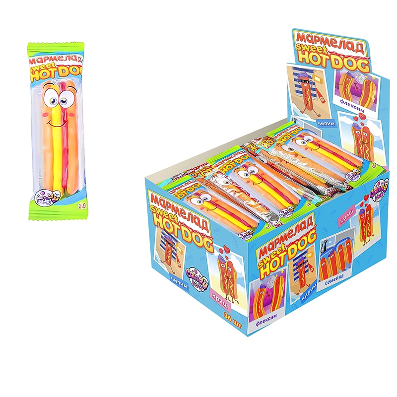 

Мармелад жевательный Sweet Hotdog 36 шт, 18г, мармелад