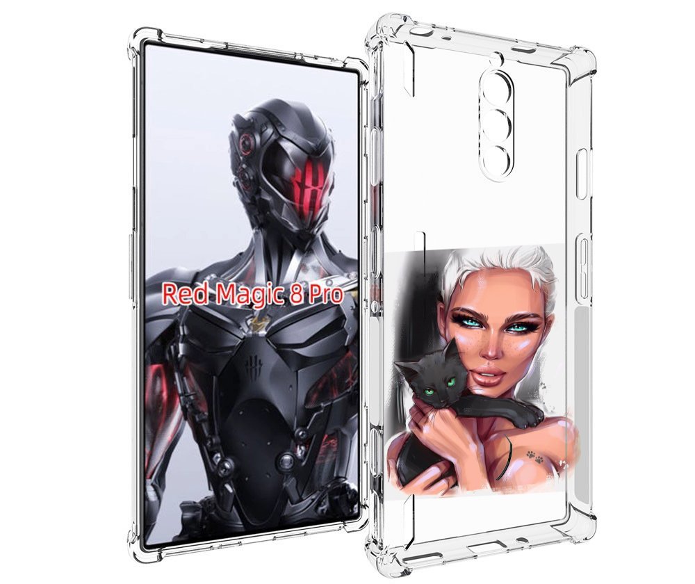 

Чехол MyPads девушка-с-черным-котиком женский для ZTE Nubia Red Magic 8 Pro / Red Magic..., Tocco