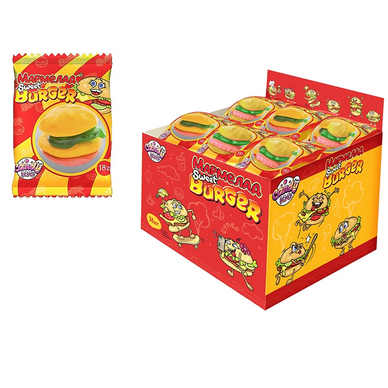 

Мармелад жевательный Sweet Burger 36 шт, 18 г, мармелад